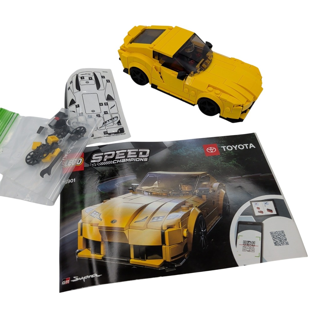 LEGO Speed Champions Toyota GR Supra‎ 76901 Yellow Sports Car Set with Manual